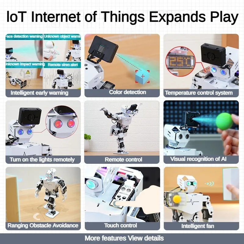 17 Dof Humanoid Robot Supports AI Vision Voice Interaction Singing Educational Programming DIY Kit For Arduino or Scratch Python