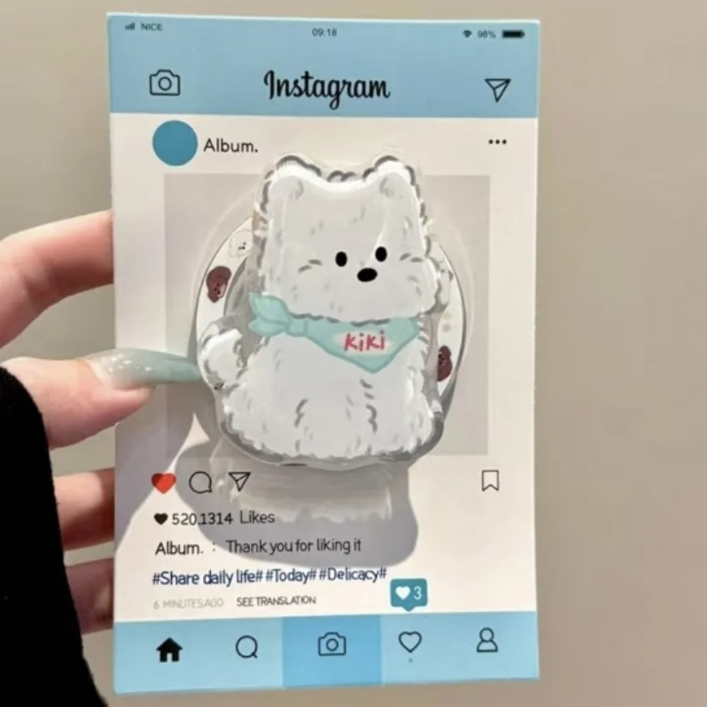 Korean Cute Puppy For Magsafe cellphone grip Magnetic Phone Griptok Grip Tok Stand For iPhone Accessories Magnetic Holder