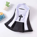 Pet Costume Halloween Clothes for Dog Cat Funny Nun Cosplay Cape Black White Costume Puppy Kitten Party Dress