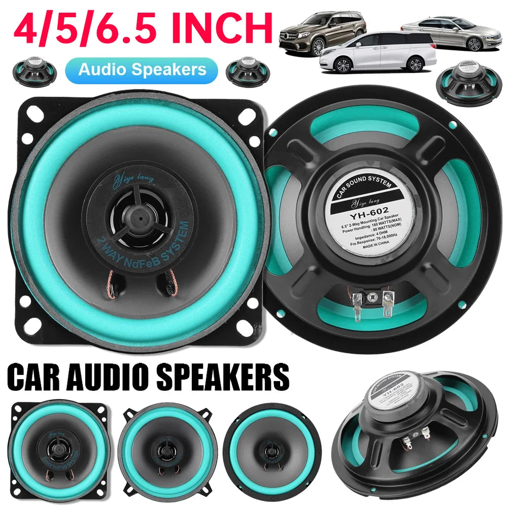 4/5/6.5 Inch Car Speaker 100/160W HiFi Coaxial Subwoofer Universal Automotive Audio Music FullRange Frequency Car Stereo Speaker