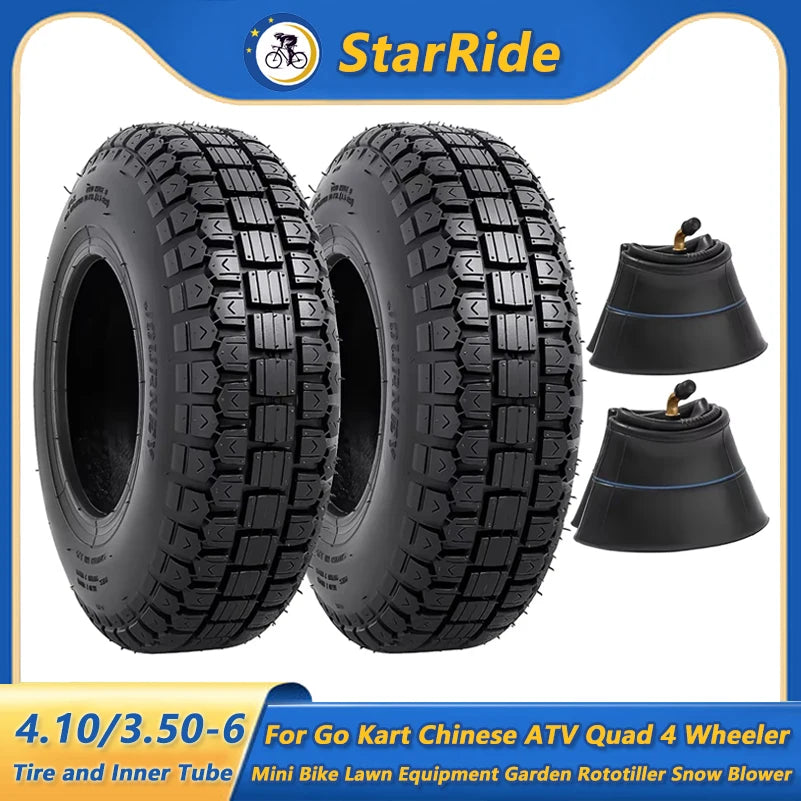 4.10/3.50-6 4.10-6 410-6 Tire and Inner Tube for Warehouse Cars Scooter Wheel Hand Truck Lawn Mower Dollies Wheelbarrow Parts
