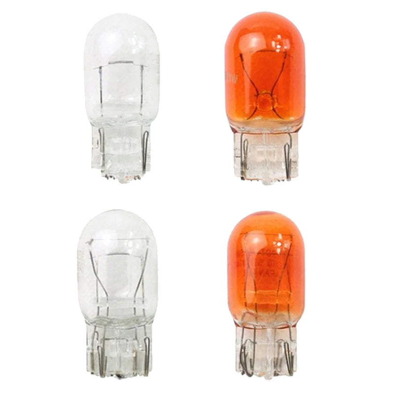 10Pcs T20 W21/5W Signal Light Halogen Bulb 7440 7443 Clear Orange Daytime Turn Stop Brake Tail Bulb DRL Bulbs