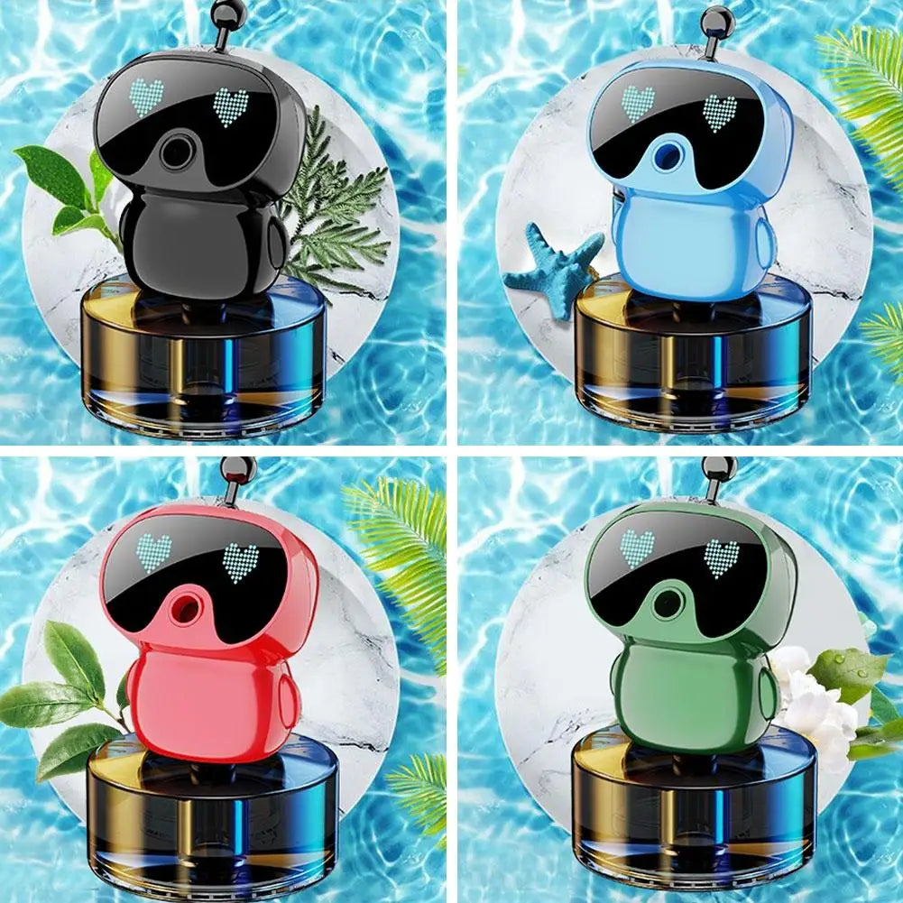 AI Smart Car Air Freshener Rechargeable Adjustable Cute Robot SIntelligent Auto-Spray Air Freshener for Vehicles Car Gadgets