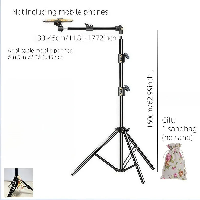 Universal Lazy Long Arm Stand 360° Rotating Phone Holder Adjustable Installation Bed & Desk Mount Photography Accessories
