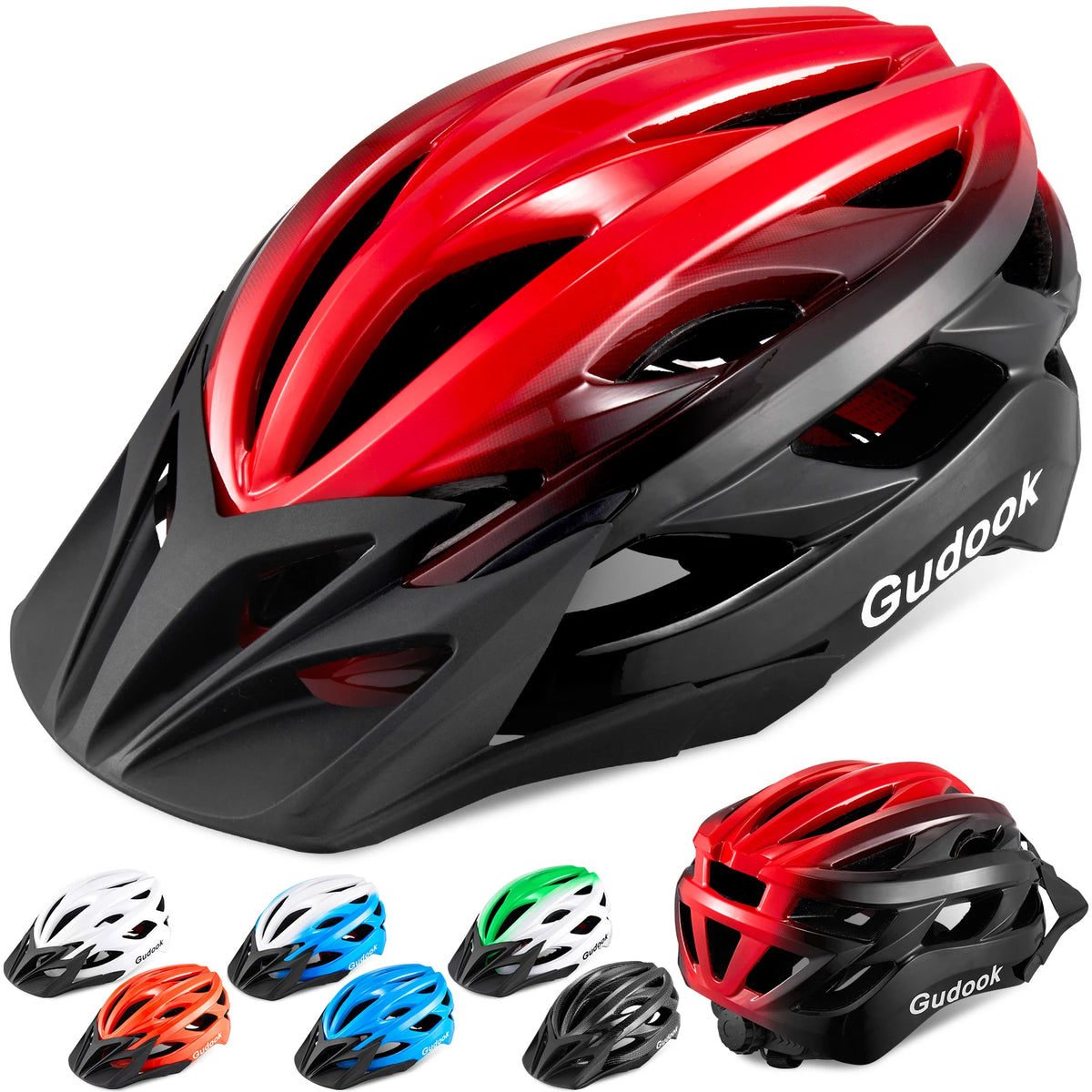 Bike Helmet, Bicycle Helmet for Adult Men & Women Mountain Road Cycling Helmets with Dial Fit Adjustment Detachable Visor