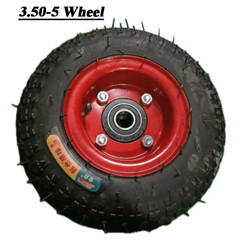 3.50-5 Car Tire Thickened Steel Rim 3.50-5 Cast Iron Wheel Hub 12 inch Toy Car Tire