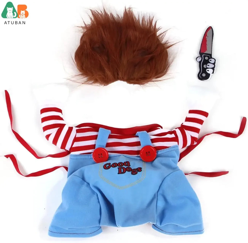 Pet Deadly Dog Costume,Cute Dog Cosplay Halloween Christmas Funny Costume Dog Clothes Party Costume for Small Medium Large Dogs