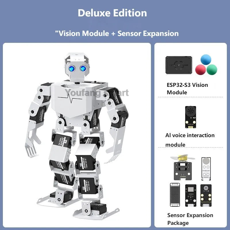 17 Dof Humanoid Robot Supports AI Vision Voice Interaction Singing Educational Programming DIY Kit For Arduino or Scratch Python