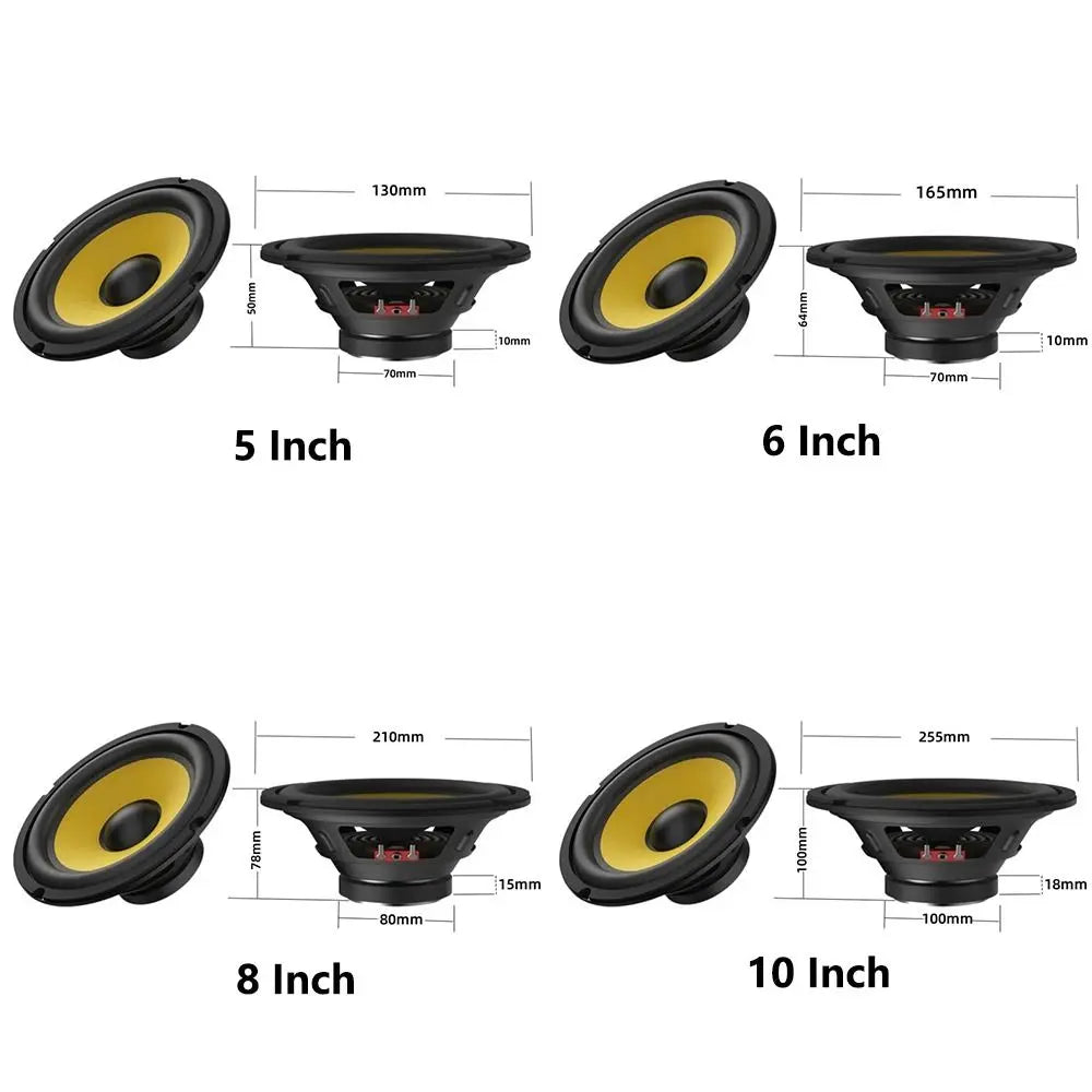 5/6/8/10 Inch Car Bass Speaker HiFi Music Full Range Frequency Coaxial Subwoofer Audio Speakers Universal DIY Car Subwoofer