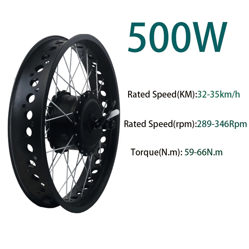 Electric Bike Rear Hub Motor Kit 36V 48V 500W 750W Electric Bike Rear Hub Motor Kit Fat Tire Bikes 20inch 24inch 26inch