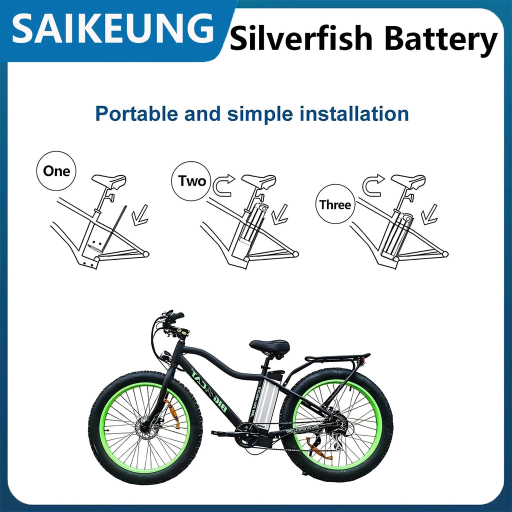 Folding Electric Bike Bicycle battery 48V 50Ah 36V 52v 60 72v 25 30Ah 40Ah 45Ah 60Ah 750w1000w2000W For Retrospec Jax Rev Ebike