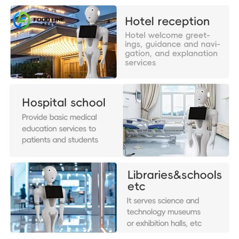 Intelligent Welcome Robot Redeployable AI Assistant Family-Serving Humanoid Waiter Commercial Reception Robots