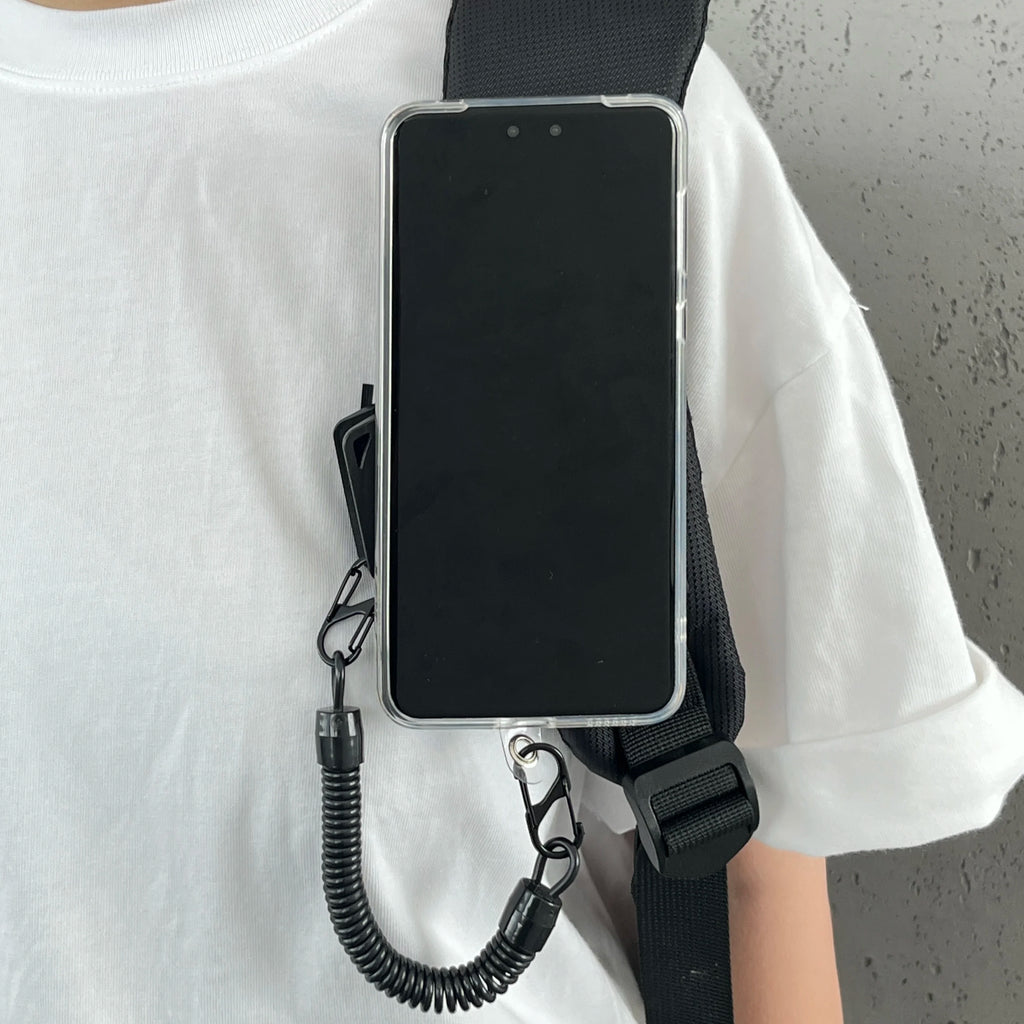 Free Hands Magnetic Belt Clip Holder Mobile Phone Holder Backpack Clip Metal Hook Spring Rope For Magsafe iPhone Accessories