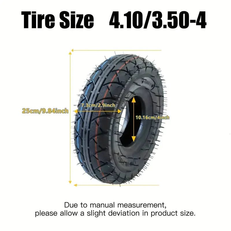 4.10/3.50-4 410/350-4 4.10-4 Tire and Inner Tube for Warehouse Cars Scooter Wheel Hand Truck Lawn Mower Dollies Wheelbarrow
