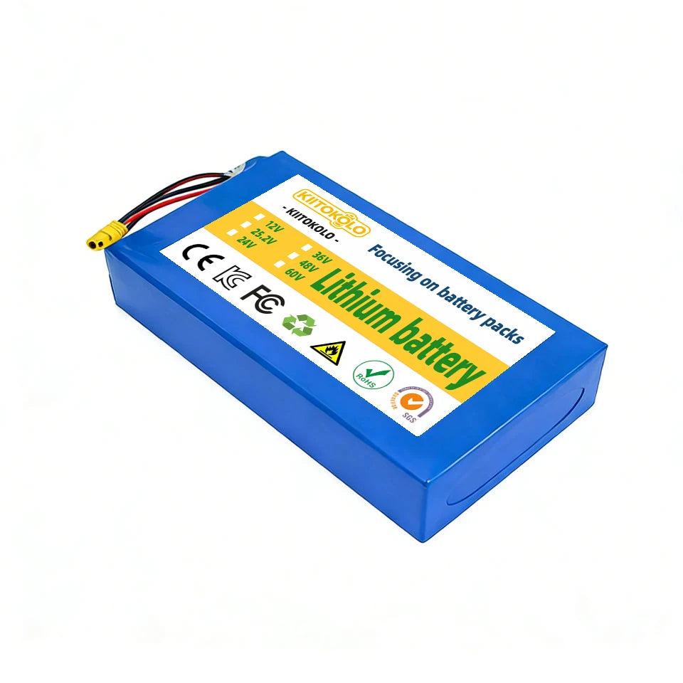48V 15Ah High Capacity E-Bike Battery 18650 Lithium-ion Pack 13S7P with BMS + 54.6V Charger for Electric Scooter/E-Bike