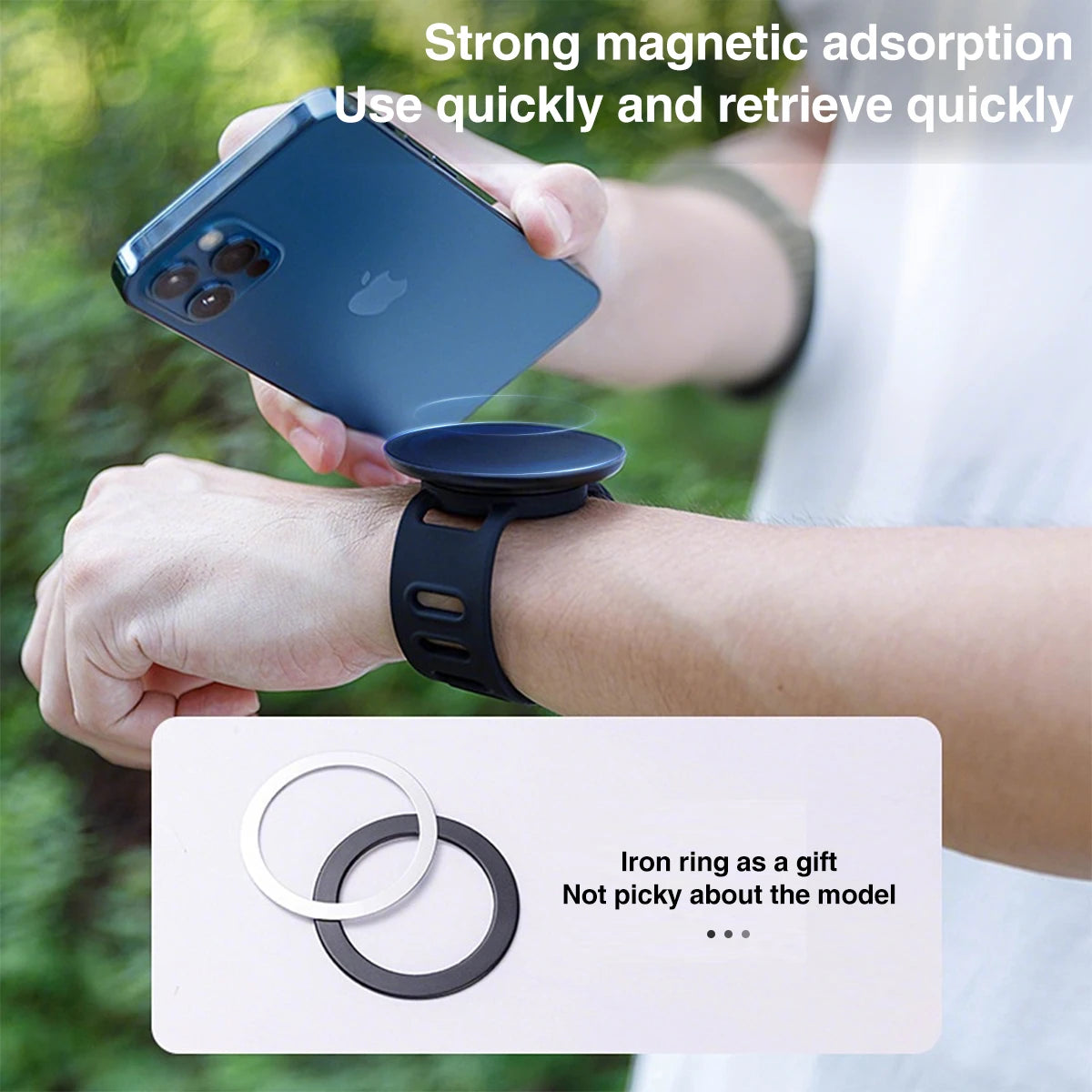 For Magsafe Magnetic Wrist Band Holder Two-Sided Magnet Mobile Phone Holder for Magsafe Iphone Accessories Sports