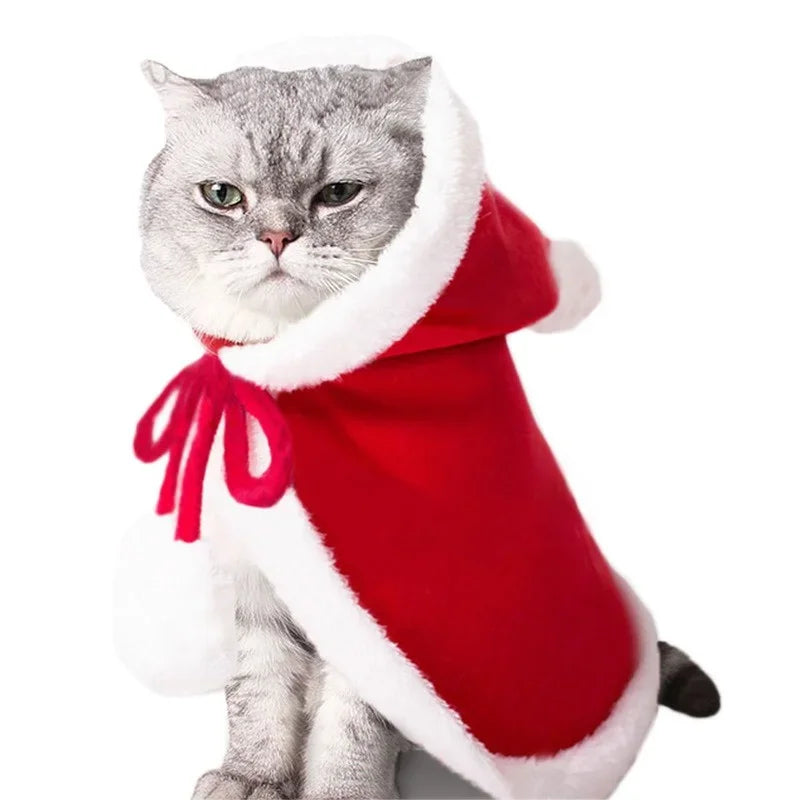 1 Pc Christmas Pet Costumes Funny Santa Claus Outfit for Dogs Cats Winter Warm Cotton Clothes Cute Pet Cosplay Apparel