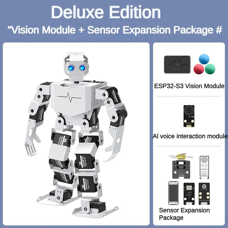 17 Dof Humanoid Robot Supports AI Vision Voice Interaction Singing Educational Programming DIY Kit For Arduino or Scratch Python