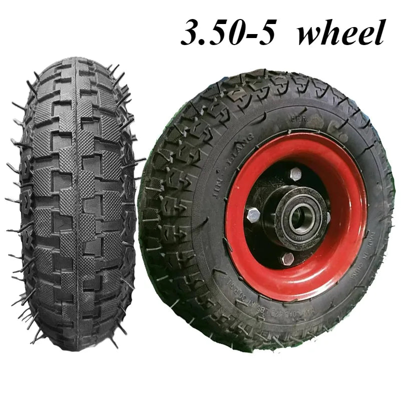 3.50-5 Car Tire Thickened Steel Rim 3.50-5 Cast Iron Wheel Hub 12 inch Toy Car Tire