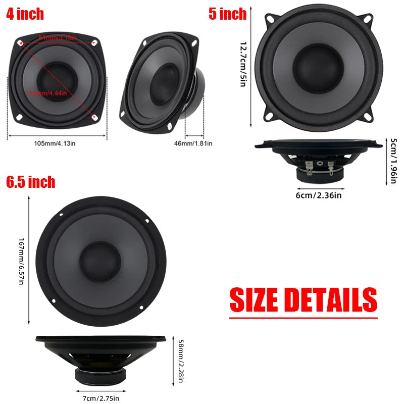 Car Speakers 4/5/6.5 Inch Vehicle Door Auto Audio Music Stereo Subwoofer Full Range Frequency 600W 500W 400W Automotive Speakers