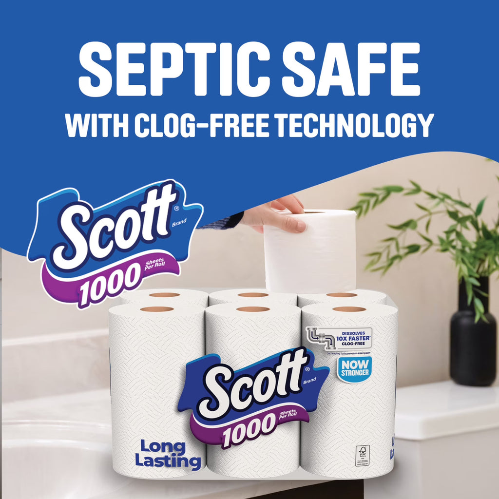 SALE! Scott 1000 Toilet Paper, 36 Rolls, 1000 Sheets Per Roll, Free Ship US