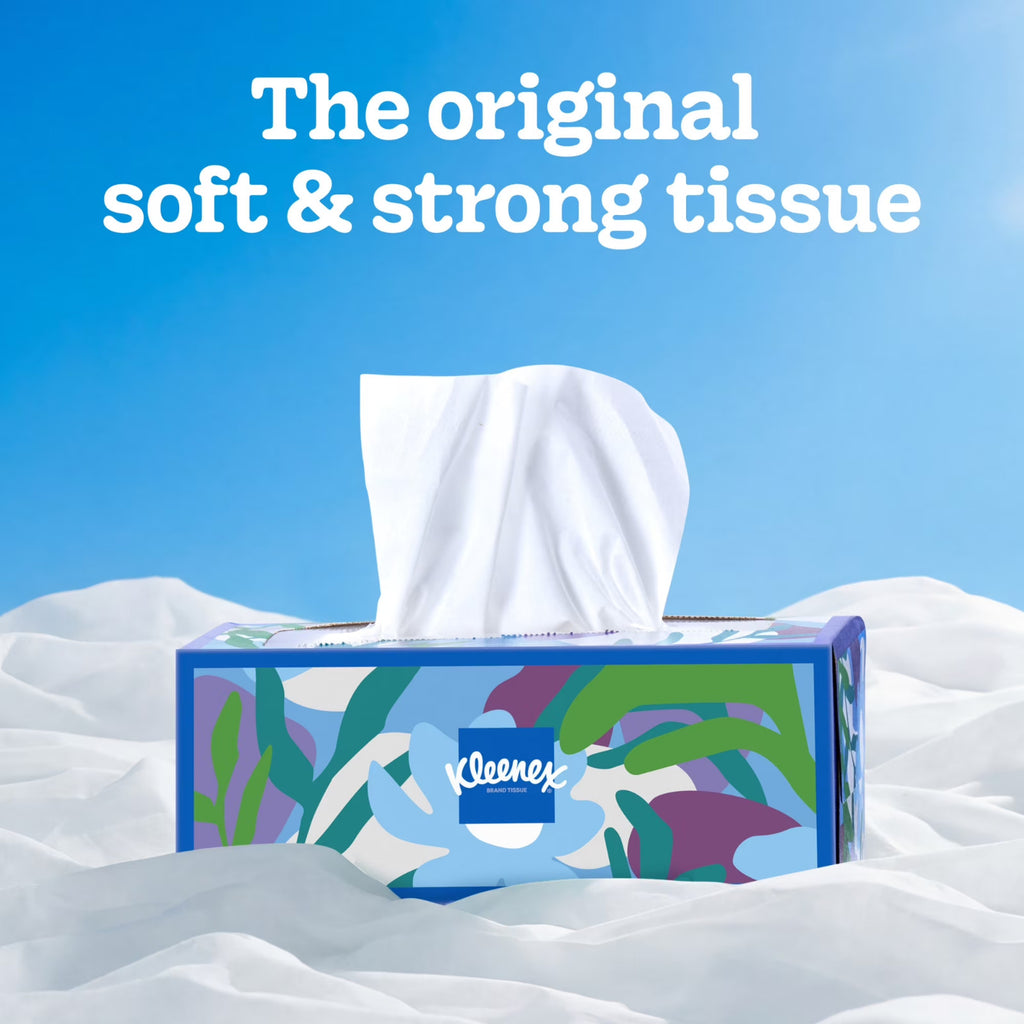 Kleenex Trusted Care Facial Tissues, 1 Flat Box, 160 Tissues per Box, 2-Ply