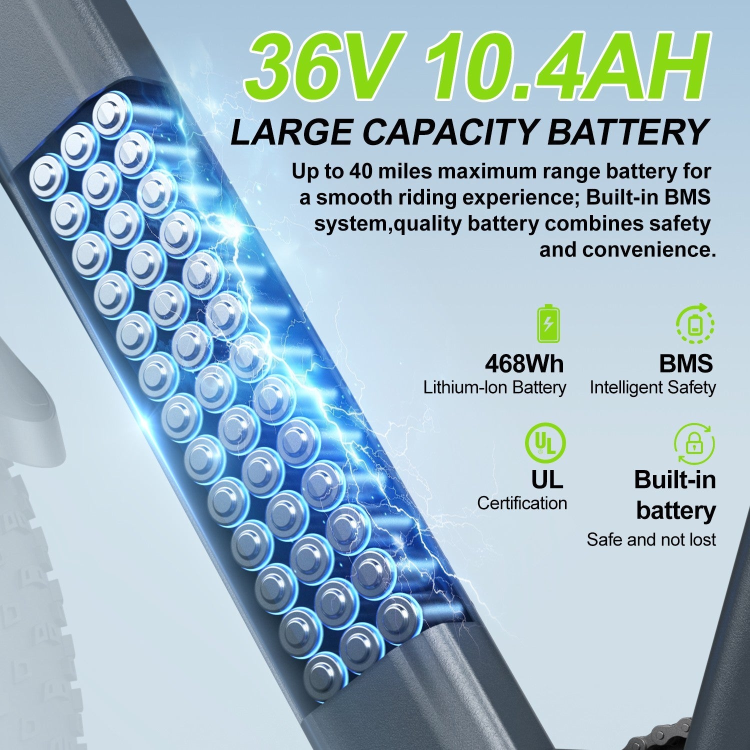 26in Electric Bike for Adult 500W 22MPH 40 Miles 7 Speed City Commuting E-bike