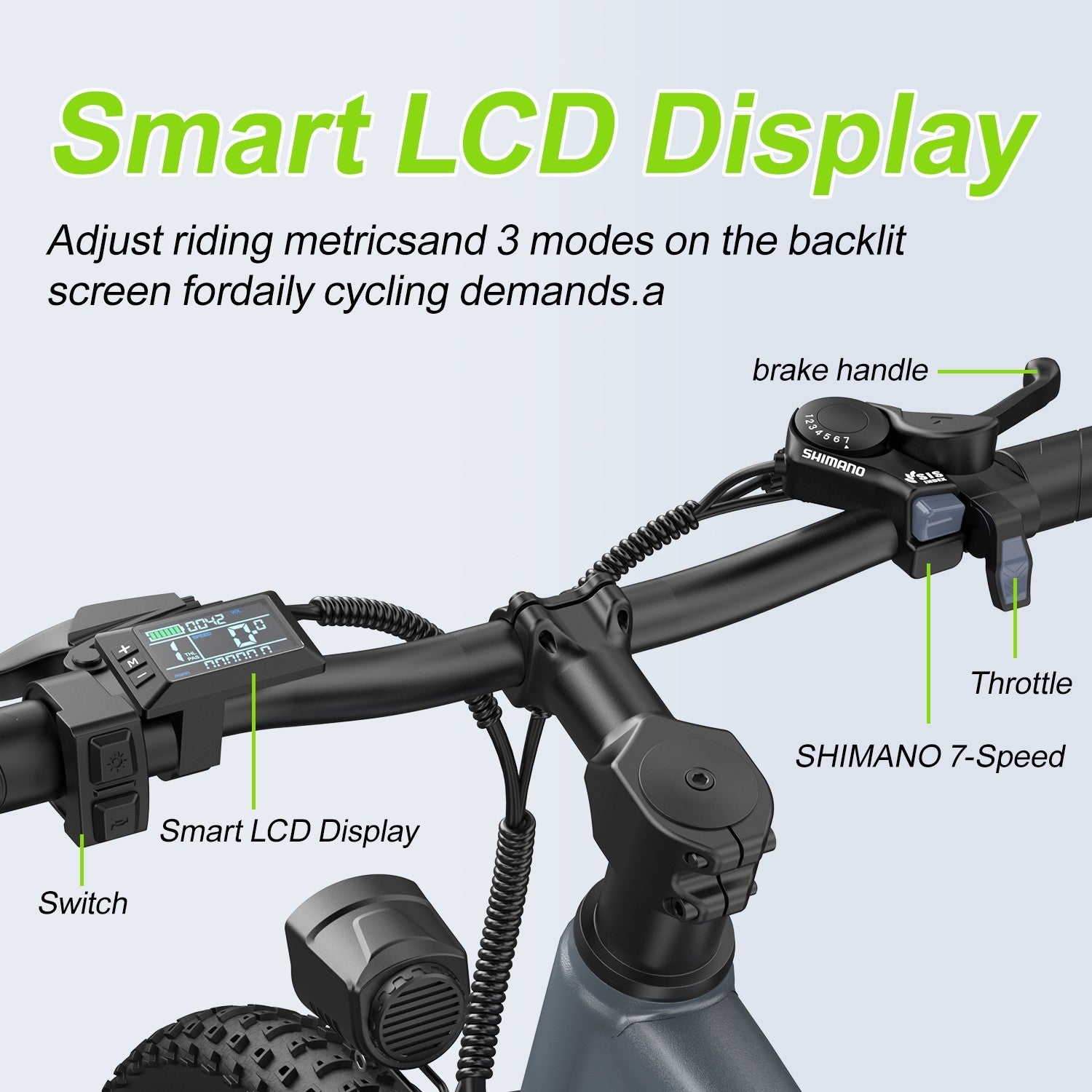 26in Electric Bike for Adult 500W 22MPH 40 Miles 7 Speed City Commuting E-bike
