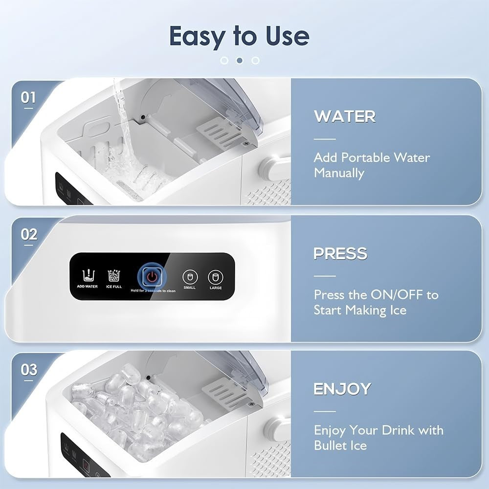 Portable Compact Ice Maker for Home - Mini Freezer with Fast Ice Production