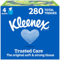 Kleenex Trusted Care Facial Tissues, 4 Cube Boxes, 70 Tissues per Box, 2-Ply ...