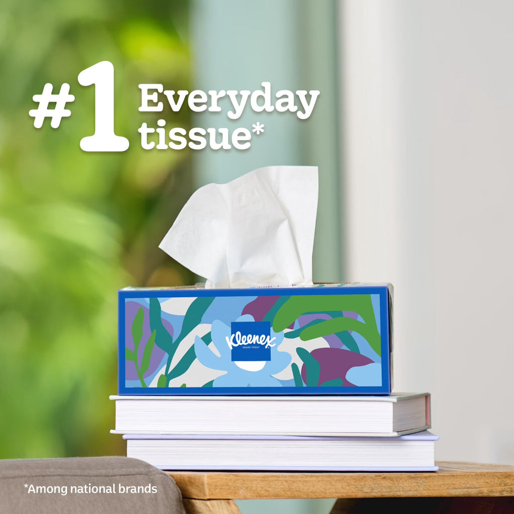 Kleenex Trusted Care Facial Tissues, 1 Flat Box, 160 Tissues per Box, 2-Ply